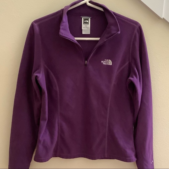 The North Face quarter zip purple fleece pullover size M. Very cozy and warm - Picture 4 of 5